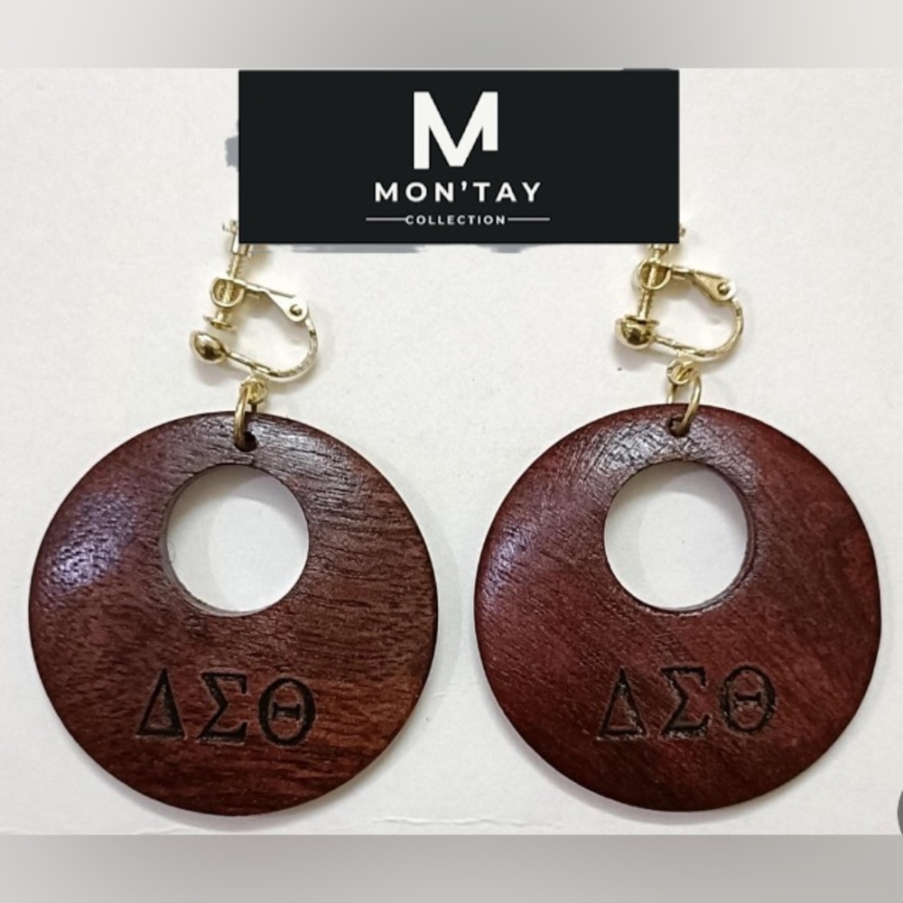 Delta Sigma Theta Handcrafted clip on earrings